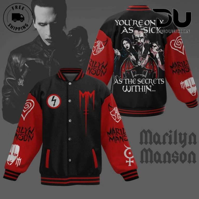 Marilyn Manson – As Sick As The Secrets Within Baseball Jacket