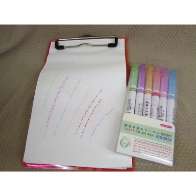 6 piece Quick Drying Linear Color Pen Set  Makes shapes