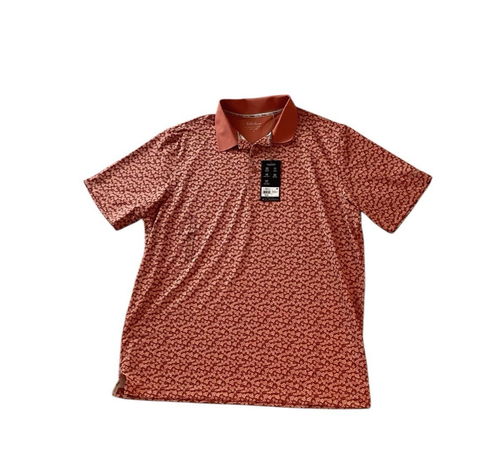 Neu mit Etikett Walter Hagen Herren P11 Dogwood Ditsy Leaf orange Polo Golf Shirt Größe XL
