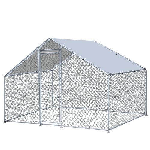 Metal Chicken Coop Run with Cover Walk-in Outdoor Poultry Pen for Rabbits Ducks - Picture 9 of 12