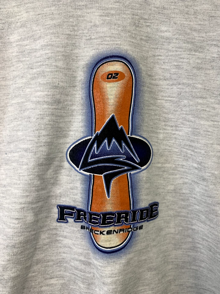 Sudadera gráfica de snowboard vintage años 90 Jerzees Youth M Freeride Breckenridge Foto 2 de 4