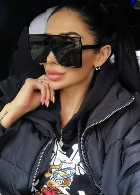 Lauren Oversized Square Sunglasses For Women - Huge Frame, UV400, Polarized & Mirrored Lenses