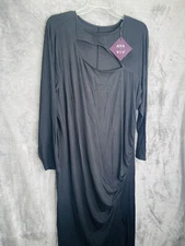 New Ava & Viv Women’s Black Dress Long Ruffle,  Longsleeve Size 3X