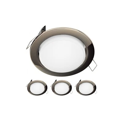 4x plafón empotrable ZOBE cromo-negro brillante redondo 107mm Ø 1x GX53 max. - Imagen 1 de 4