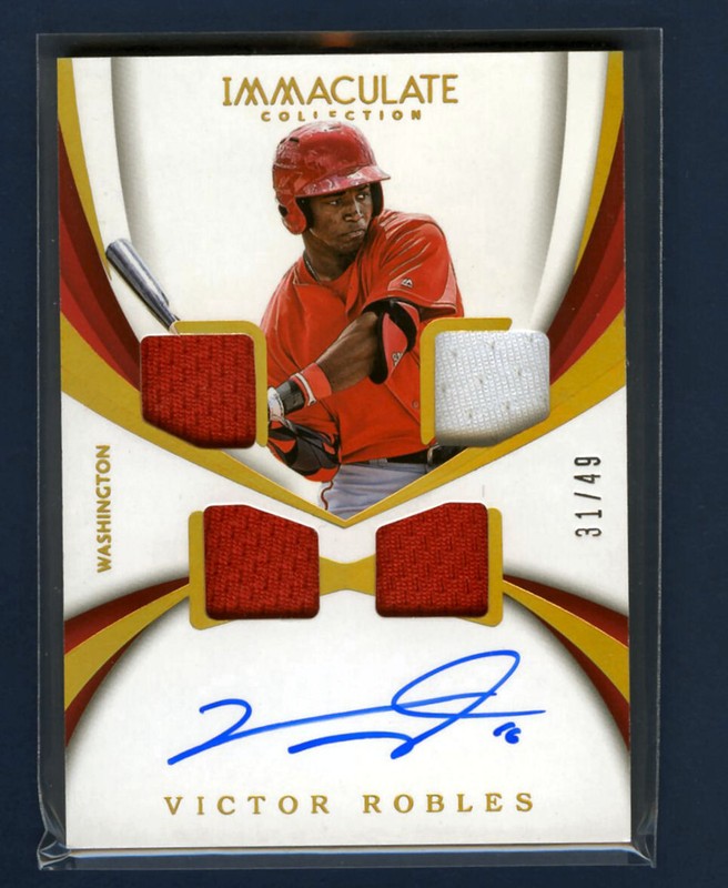 2018 Panini Immaculate VICTOR ROBLES Patch On-Card Auto /49 ! RC ! Rookie ! SP