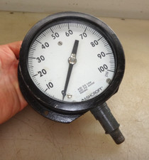 ASHCROFT 100 PSI PRESSURE GAUGE 5" DIAMETER STEAMPUNK AISI 316 Tube WELDED