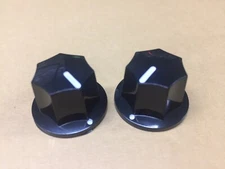 2x Guitar Bass Effect Pedal Knobs Black New 24mm Base 15mm Tall