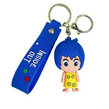 New Disney Inside Out2 joy key tags 3D PVC Bag Hanger Pendant Keychain Key Ring