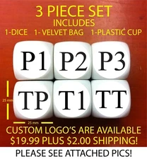TAKE THE TREASURE DICE SET - CUSTOM TOMA TODO DICE - MATCHING BAG AND DICE CUP