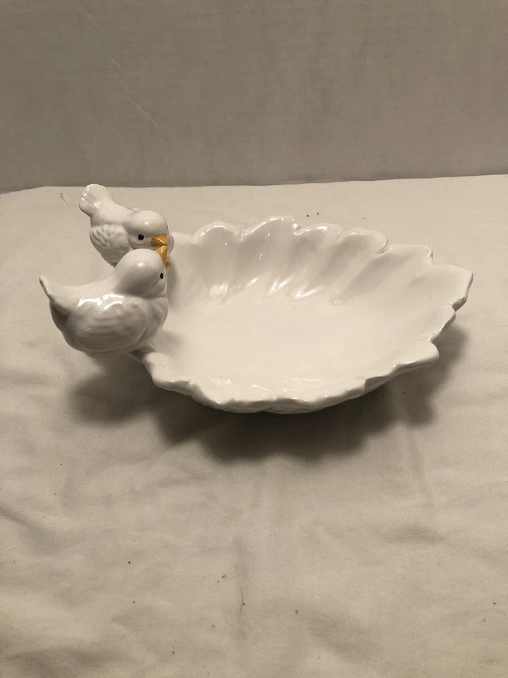 Handcrafted Ceramic Tray Bird Figurine Theme - Image 2 of 4