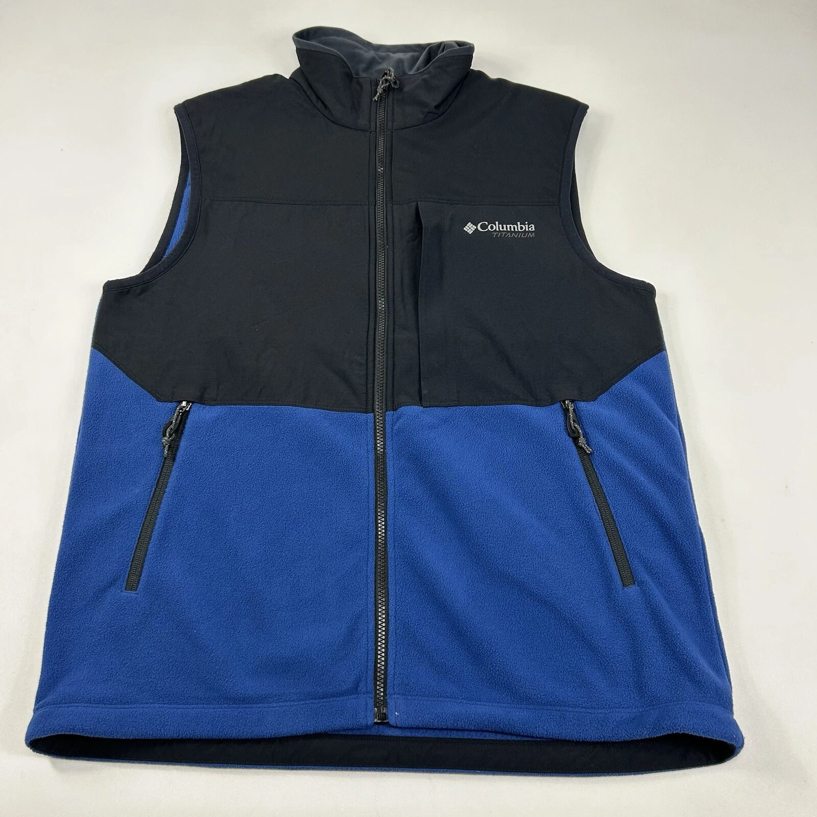 Columbia Vest Mens Large Blue Black Titanium Interchange Outdoors Full Zip Adult
