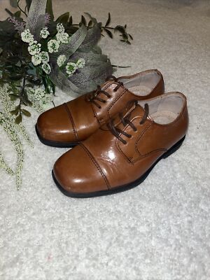 Florsheim Kids Leather Boys Dress Shoes Brown Size 10M Cap Toe Oxford 