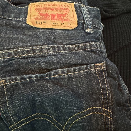 LEVI'S 511 Skinny 14 Regular (Boys) 27 x 27 Blue Wash Denim Jeans - Picture 8 of 11