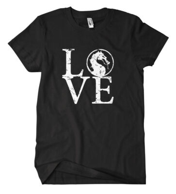 Kombat Love T-Shirt Fun Kult Game Skorpion Mortal Sub Zero Raiden Zocken Konsole