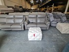 Ex display Sofa Workshop Tuft buttoned small footstool in cream linen fabric