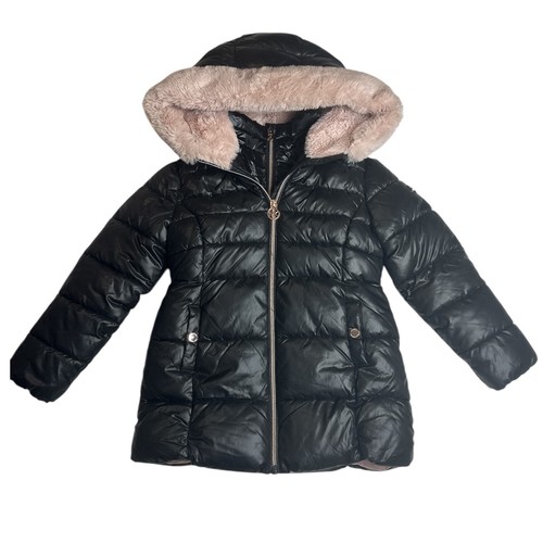 Michael Kors Coat Girls 5/6 Black Winter Puffer Jacket Faux Fur