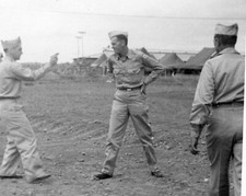 ORIGINAL VINTAGE PHOTO: Military Men Male Uniform Horsing Around 40's WW2 WWII