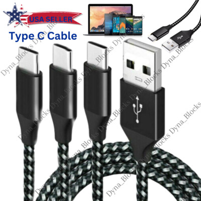1/3 Pack 10FT USB Type C Fast Charger Cable Charging Cord For Samsung S8 S9 S10