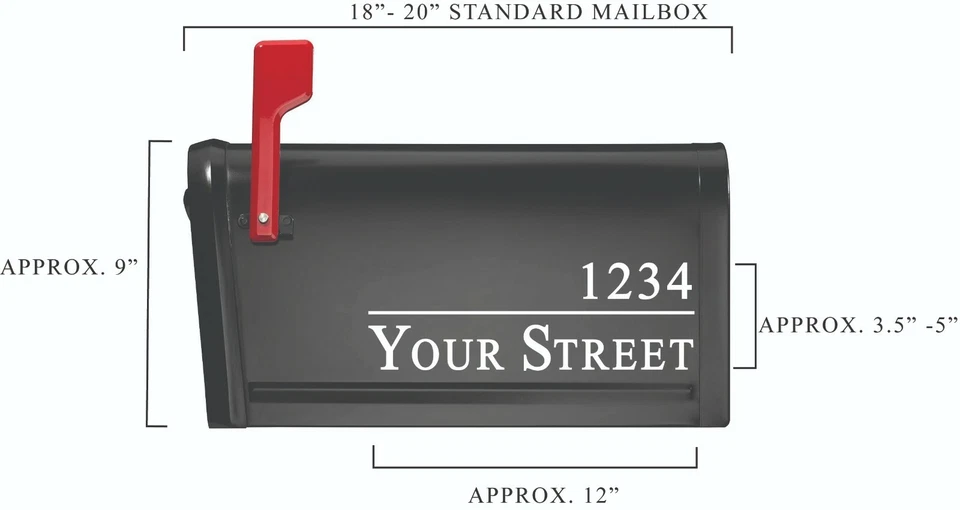 Customizable Personalized Address Name Mailbox House Number Vinyl Decal Sticker - Image 2 of 3