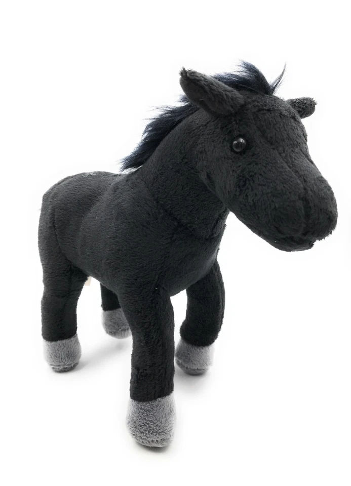 Plüschtier Kuscheltier Stoff Tier Pferd schwarz stehend 25 cm - Bild 2 von 4