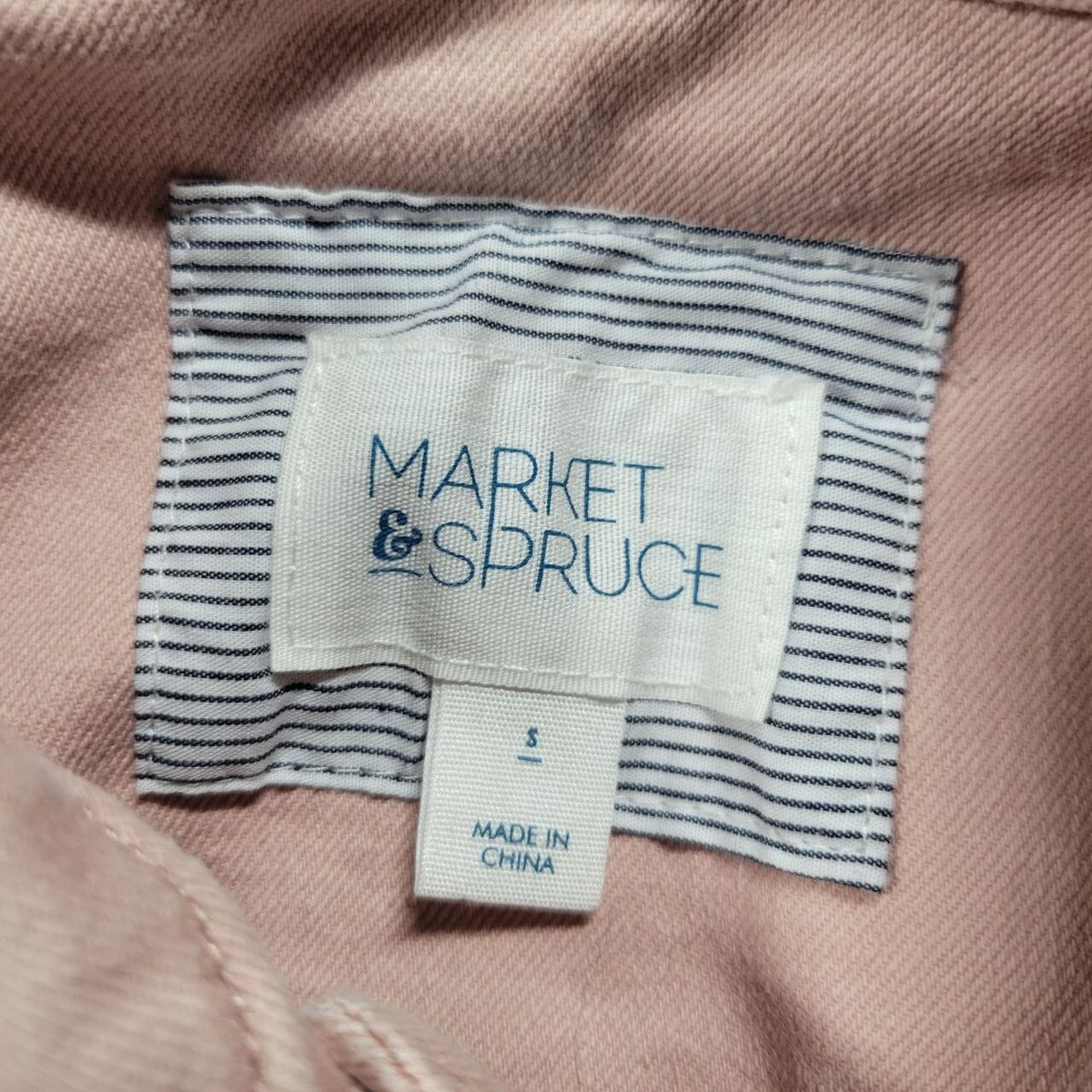 Market Spruce Camila Boyfriend Denim Jacket Womens Small Pink