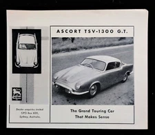 Vintage 1950's Automobile Ascort TSV-1300 G.T. Grand Touring Car - 1959 Print AD