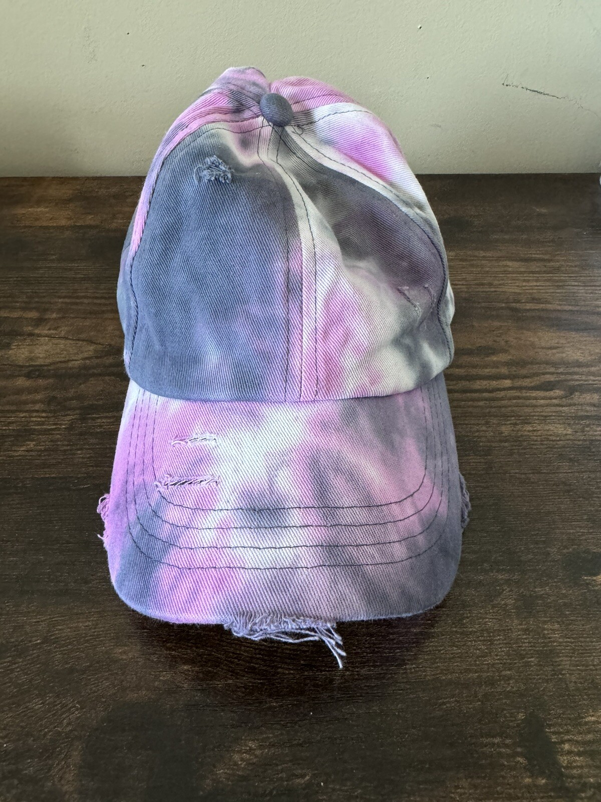 Cappellino baseball CC Tie Dye Pony viola rosa leggero casual nuovo senza etichetta