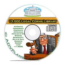 13,000 + Legal Forms Library, Printable, Editable Personal Business Loans CD B61