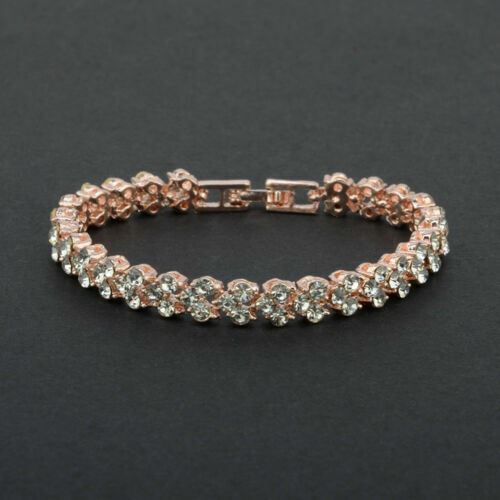 Ladies Silver Crystal Rhinestone Bangle Bracelet Wedding Bridal Jewellery Girls - Picture 11 of 15