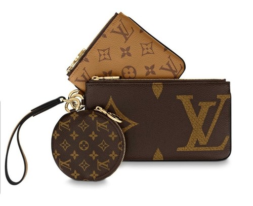 LOUIS VUITTON Trio Pouch Monogram Giant Reverse Canvas Pochette Detachable  | eBay