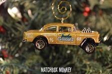 RARE Custom '55 Chevy Bel Air Gasser Muscle Car Christmas Ornament 1/64th Adorno