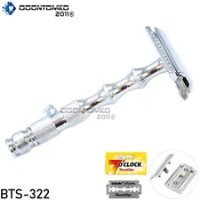 Razor Double Edge Safety Razor For Gentle Shaving + 5 Blades Dual Edge BTS-322