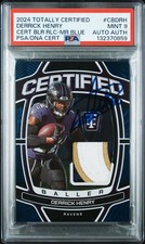 DERRICK HENRY Signed 2024 PANINI TOTALLY CERTIFIED BLUE PATCH Auto /75 ~ PSA 9