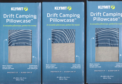 3, Three of Klymit Drift Camping Pillow Cases,  Blue White Gray 27'' x 20'' Queen