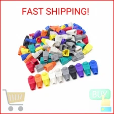 Honbay 100PCS 10 Colors Plastic RJ45 Ethernet Network Cable Strain Relief Boots 