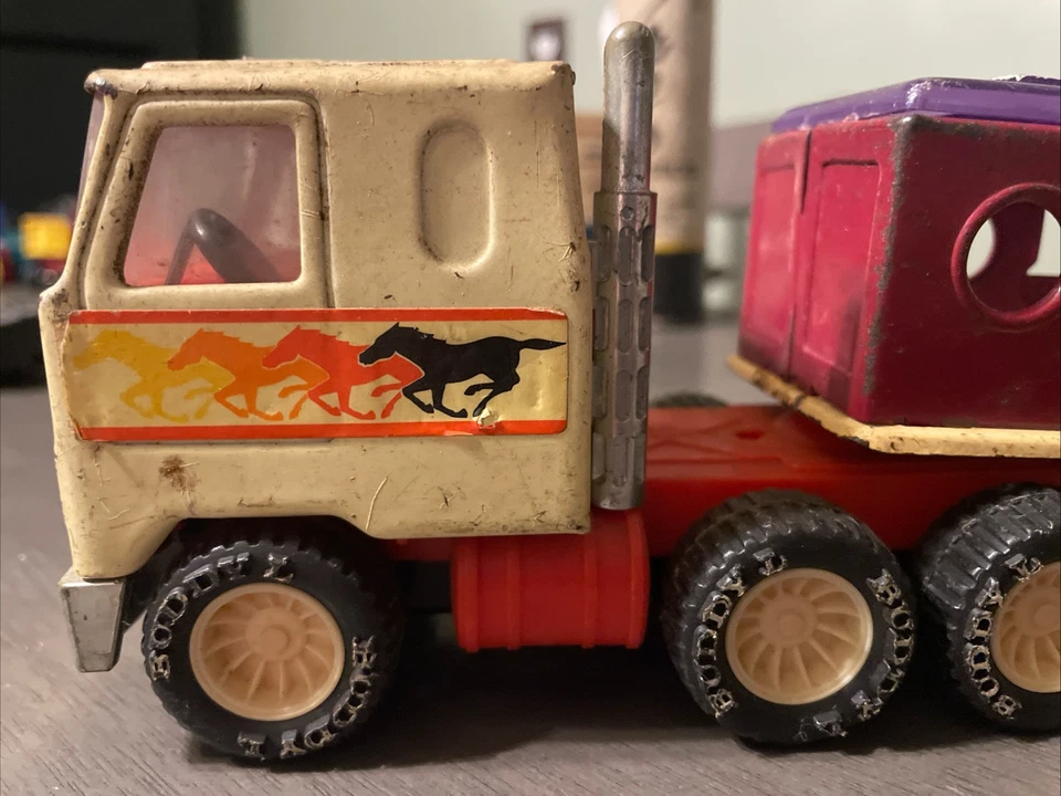 Remolque Buddy L 1979 1/43 para caballos y semicabina Mack 1/24 usado hecho en Japón raro L43 Foto 2 de 4