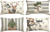 Schneemann Rentier Handschuhe Weihnachten KissenbezüGe 4Er Set, 30X50 Cm Zierkis
