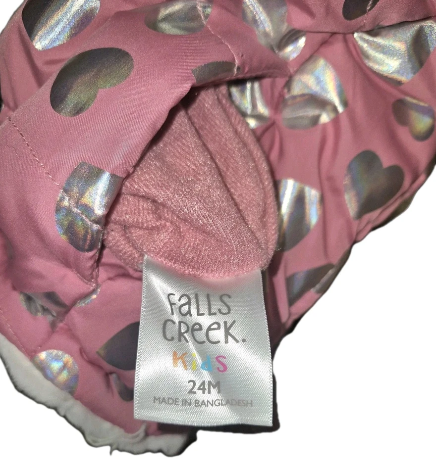 Abrigo Falls Creek Niños Niñas Talla 24 Meses Rosa Corazones Abrigo Invierno Chaqueta Foto 2 de 4