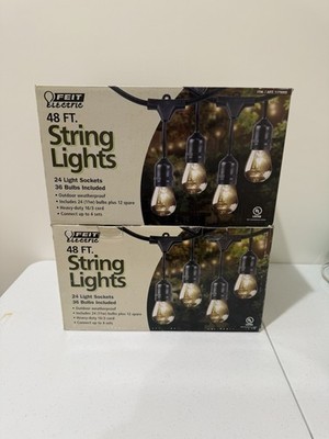 Feit Electric 48 ft Outdoor Weatherproof String Lights (Set of 2  -New in Boxes)