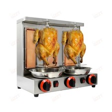 Gas D&ouml;nergrill Shawarma Grill Machine Kebab Grill 3 Brenner Doppelschl&auml;ger