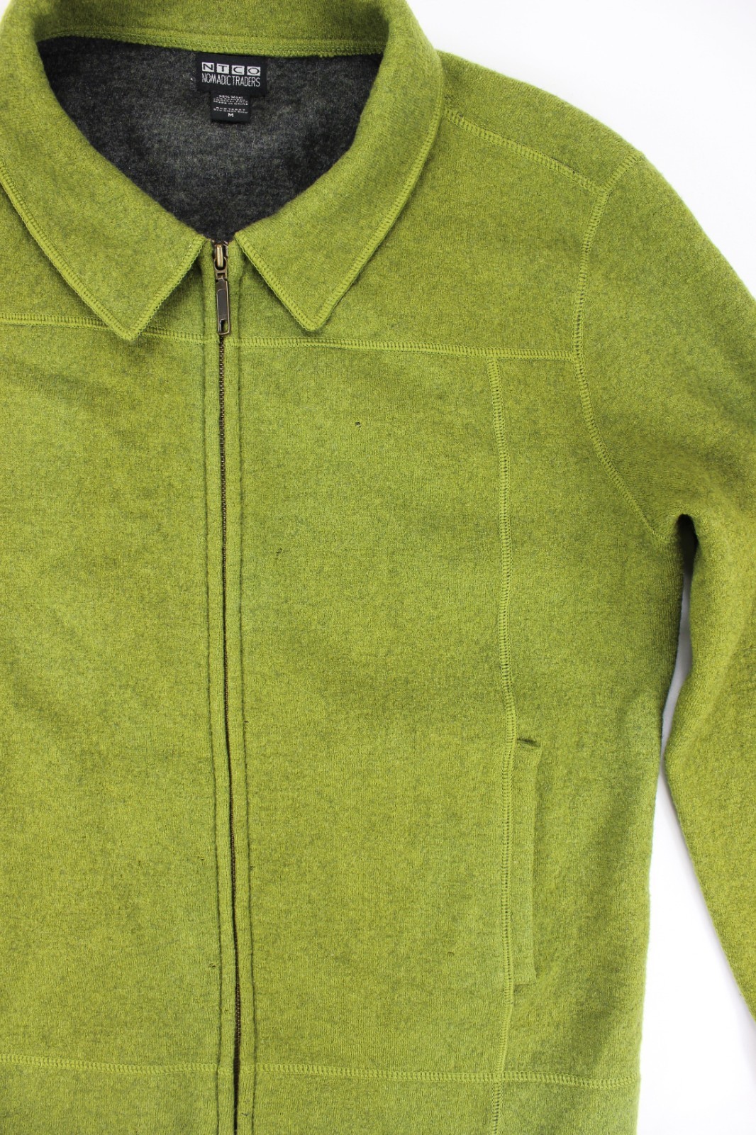 Nomadic Traders Wool Jacket M Green Full Zip Warm… - image 2