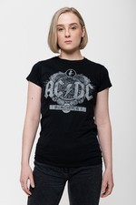 Image of AC/DC T Shirt Black Ice Album Cover Logo Official Womens New Black Skinny Fit
