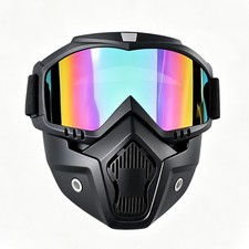 Motorcycle Goggles with Detachable Face Mask, 2 Pack ATV Dirt Bike Goggles, UV40