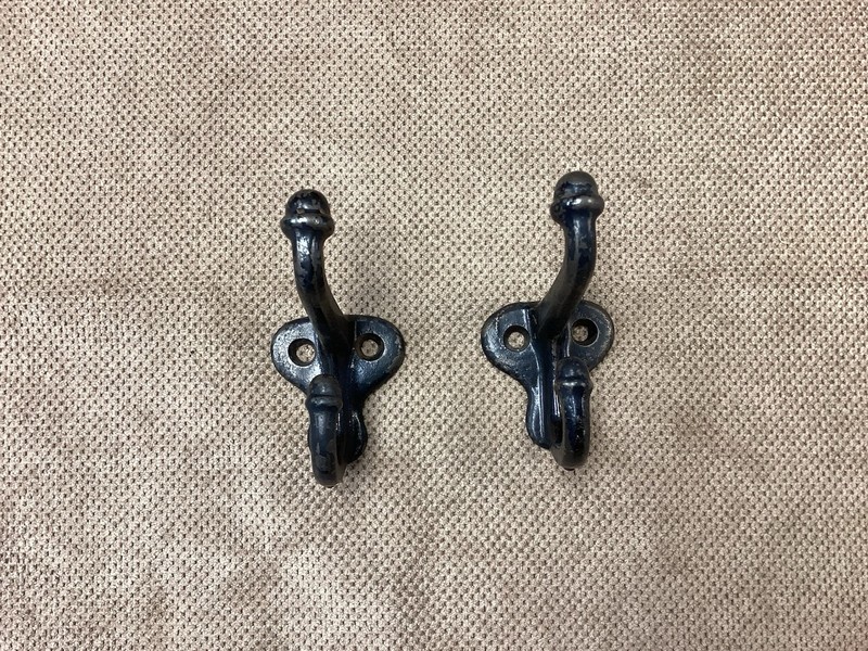 Antique Vintage Double Acorn Coat Hooks Lot Of 2