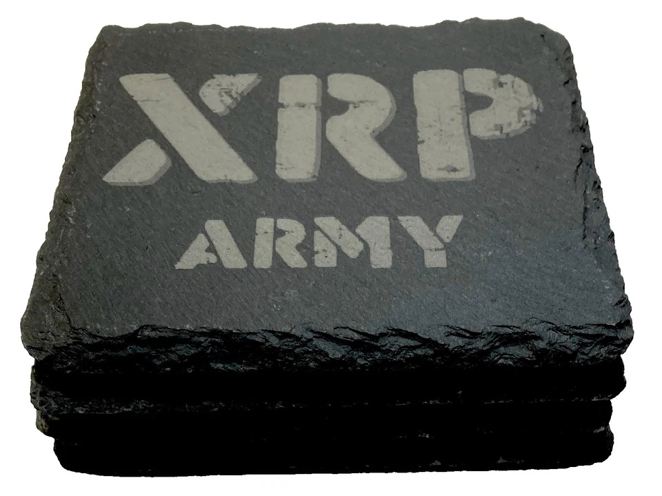XRP ARMY Slate Coaster – Laser Engraved  Decor –  Set of 4 Foto 2 de 3