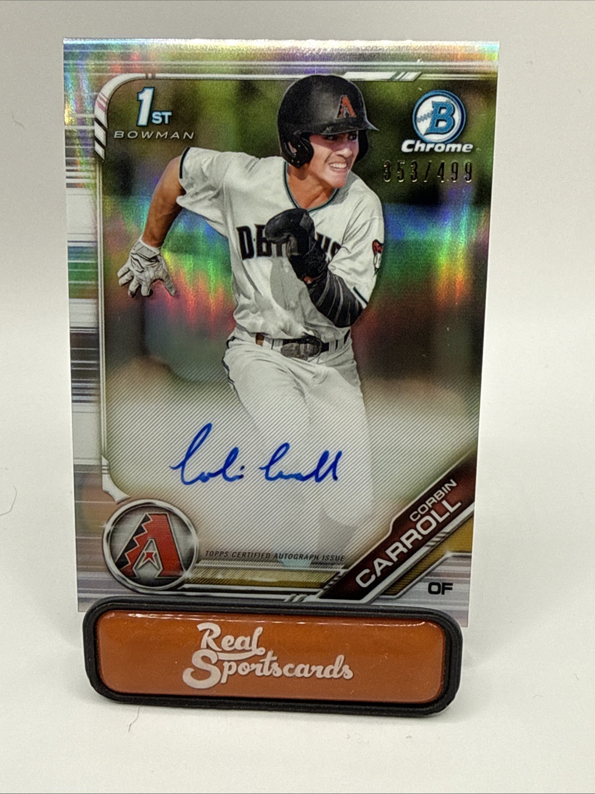 CORBIN CARROLL 2019 Bowman Chrome Refractor 1st RC Auto /499