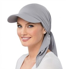 Women Solid Color Turban Baseball Cap Outdoor Sun Hat Scarf Head Wrap Femme