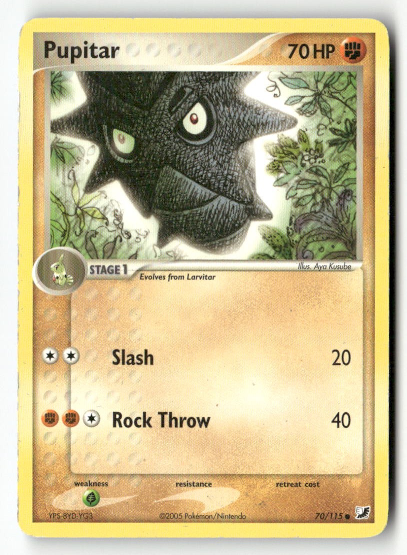 Pupitar 70/115 Common Unseen Forces Pokemon Moderately Played