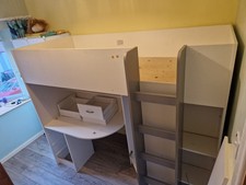 Calder Kids High Sleeper Bed with Desk and Wardrobe