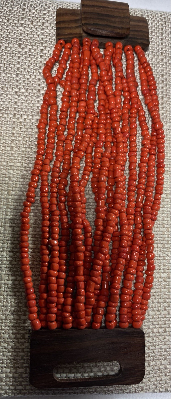 Red Multi Strand Beaded Statement Necklace & Brac… - image 11